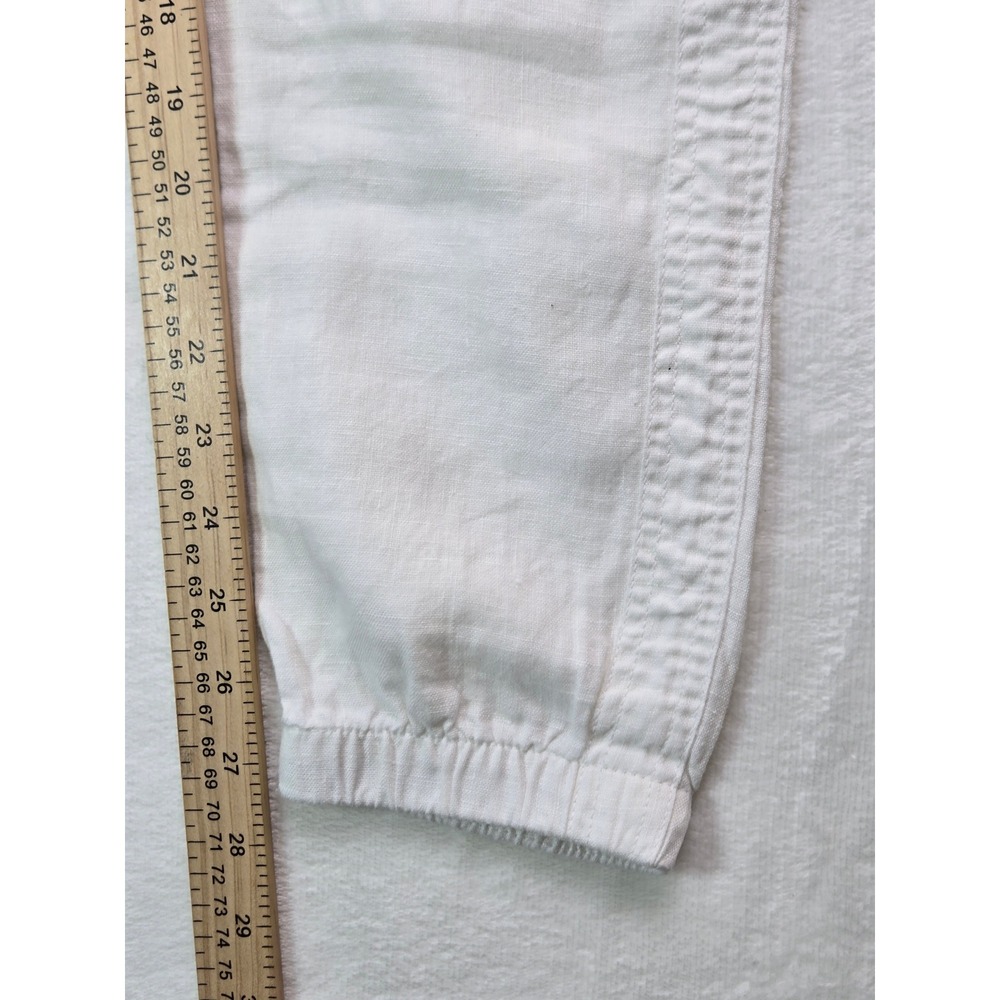 Athleta Cabo Linen Jogger Pants White 100% Linen Elastic Waist Size 0 - Picture 10 of 10